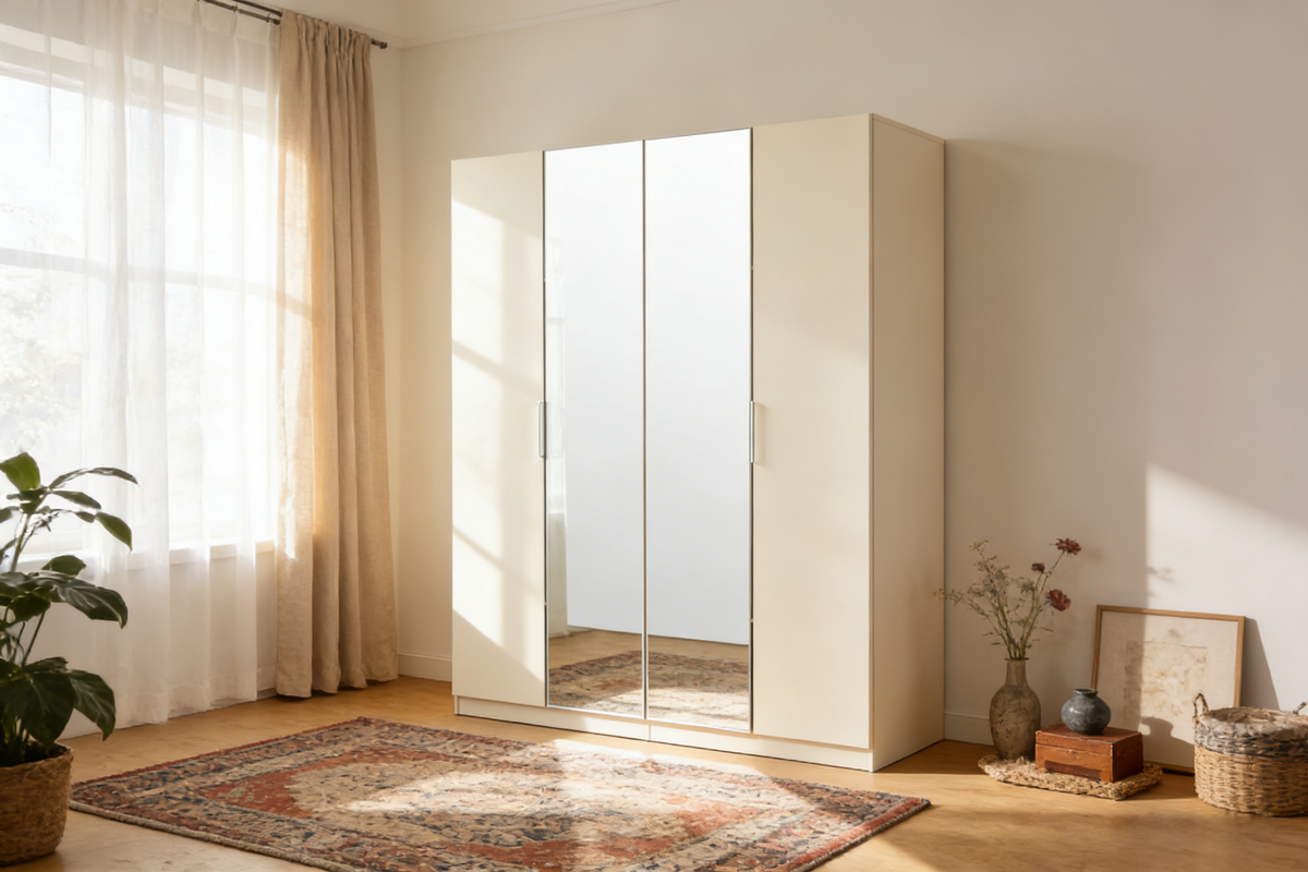 Verona 4 Door Mirrored Wardrobe