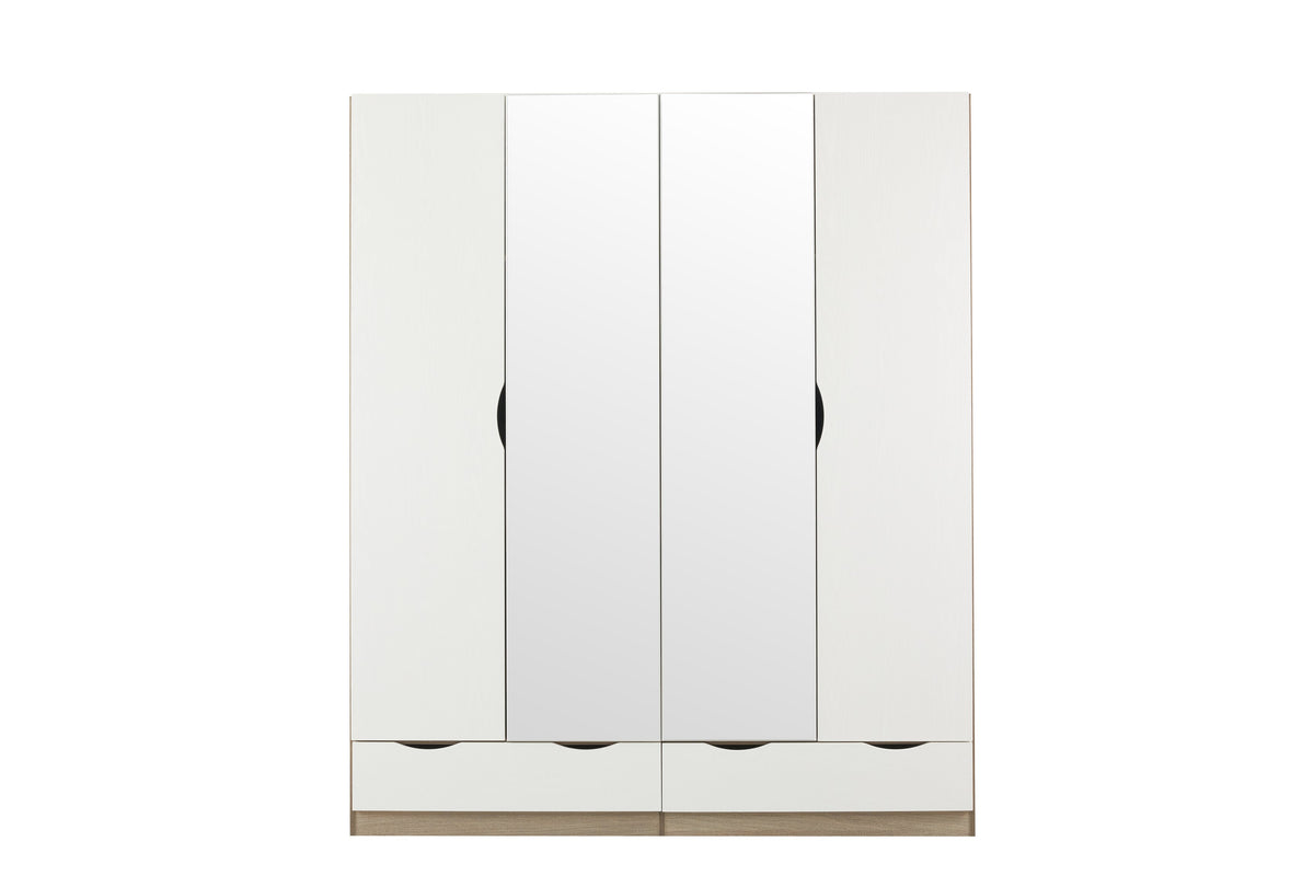 Luma 4 Door Wardrobe with 2 Drawers