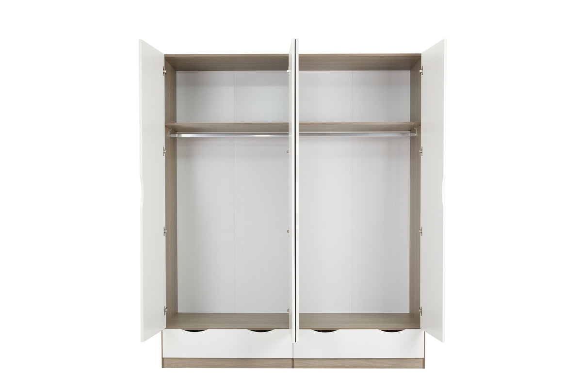 Luma 4 Door Wardrobe with 2 Drawers