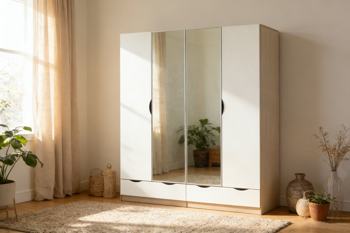 Luma 4 Door Wardrobe with 2 Drawers