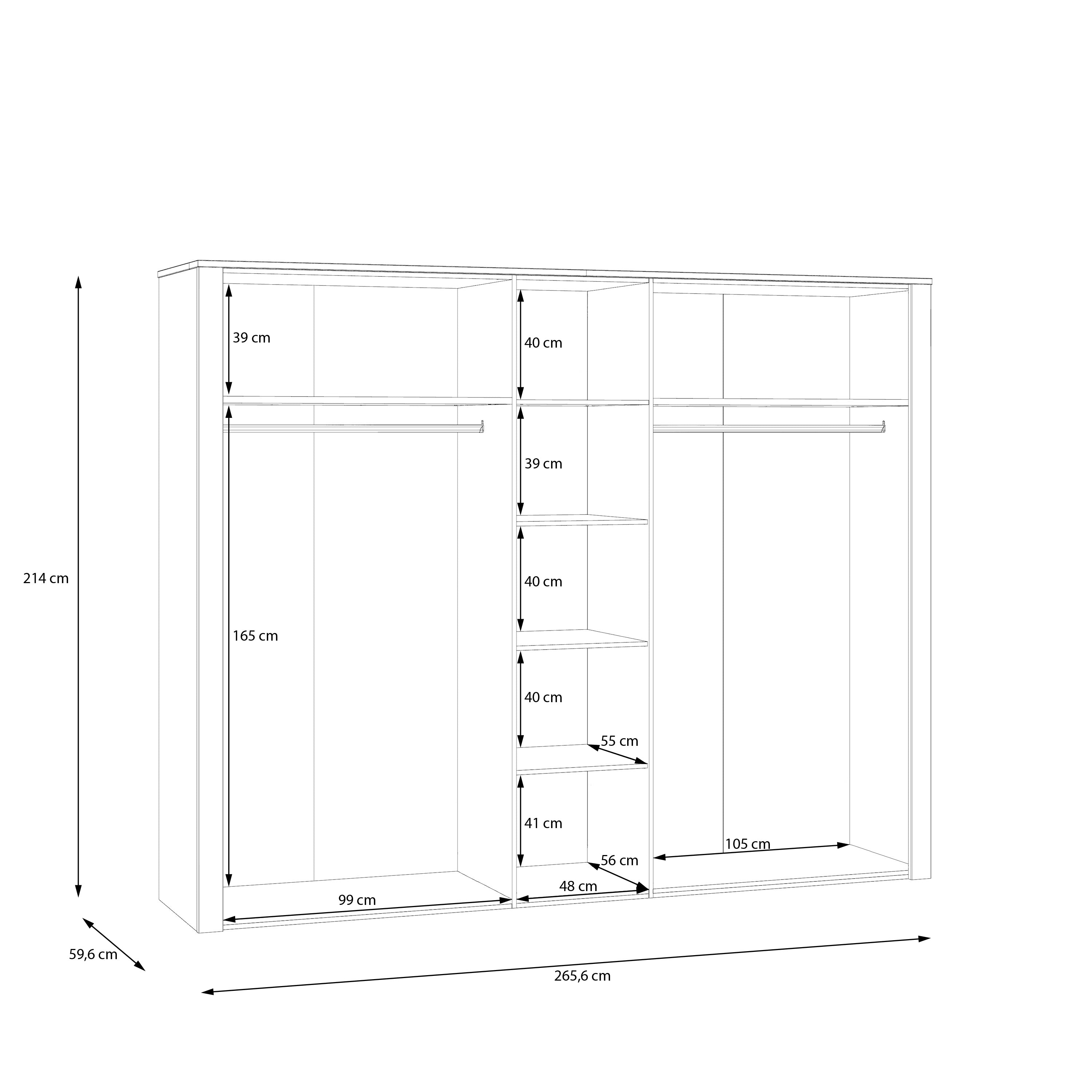 Bohol 4 Door Wardrobe With Mirror