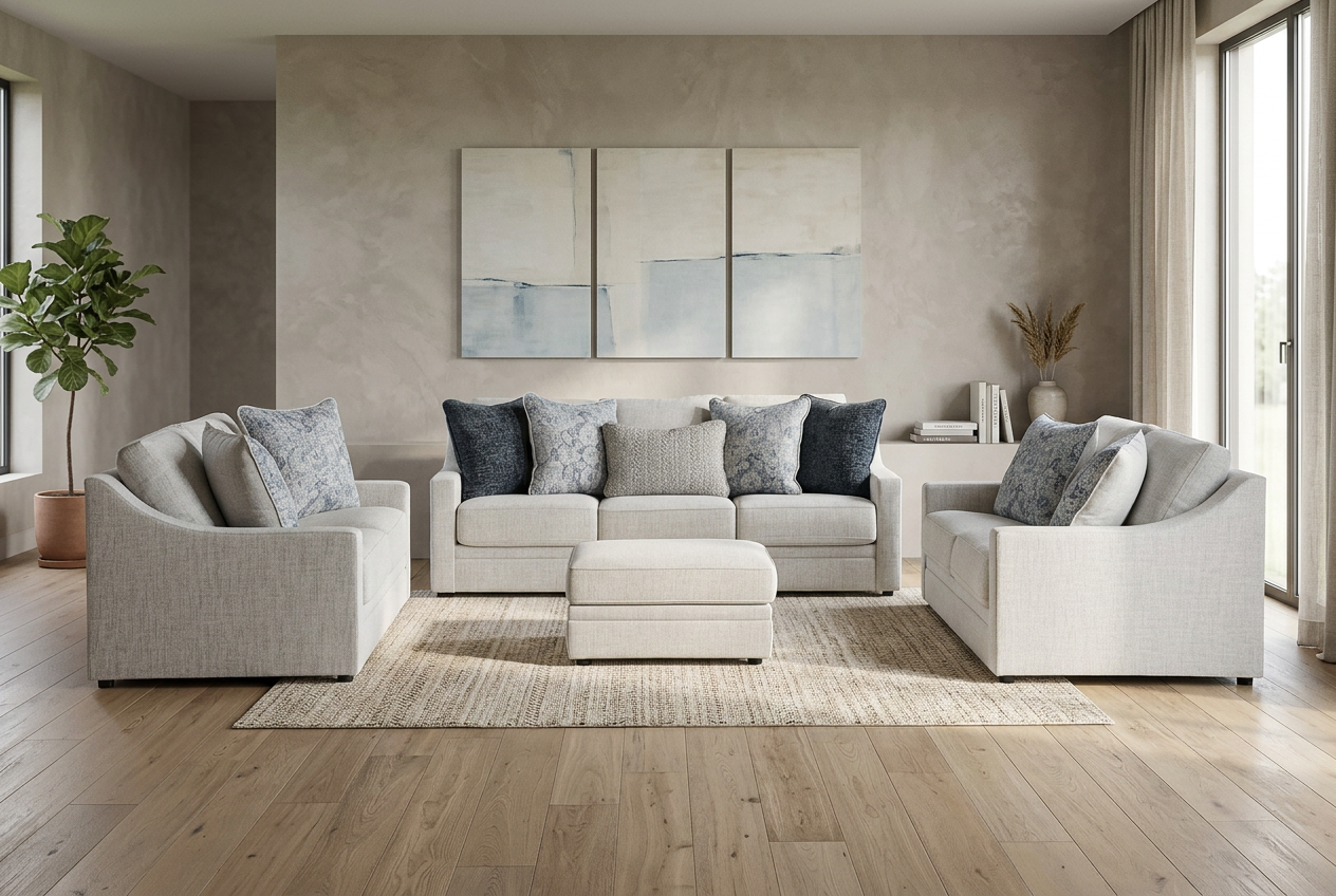 Back spin Sofa Set (3+2+2) + Ottoman