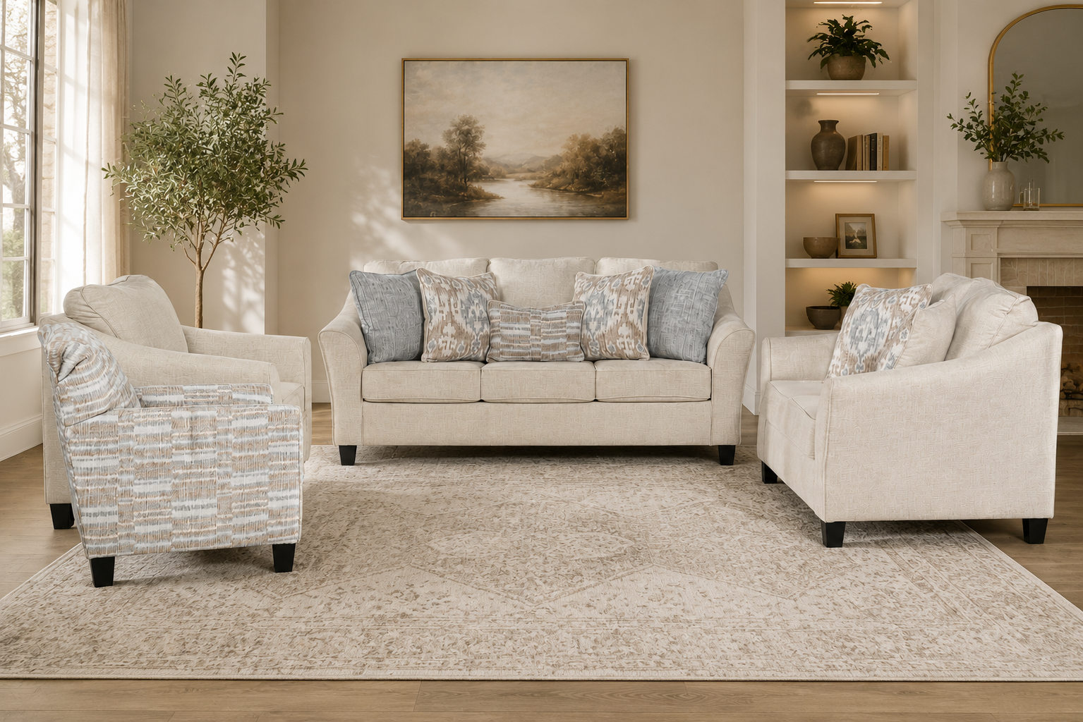Elkmoor Sofa Set (3+2+1) + Accent Chair
