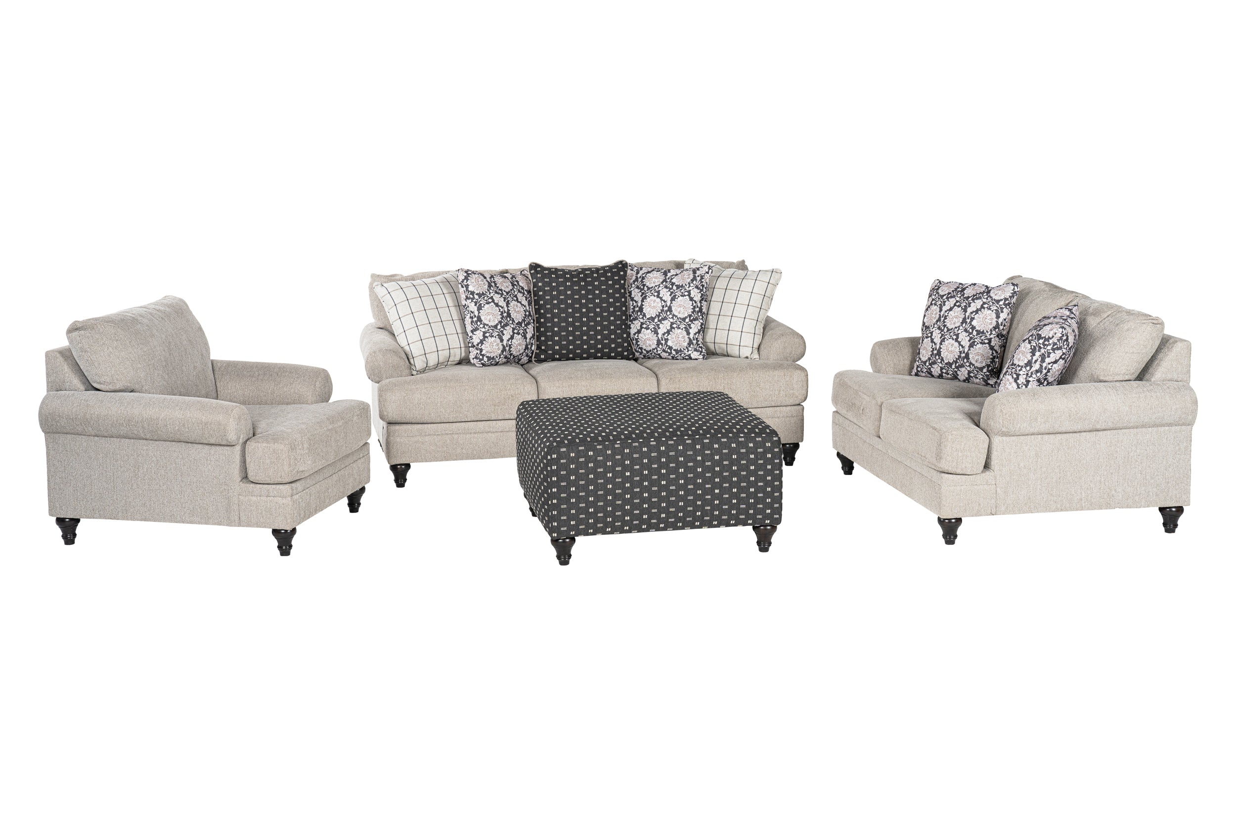 Splicers Sofa Set (3+2+1) + Ottoman