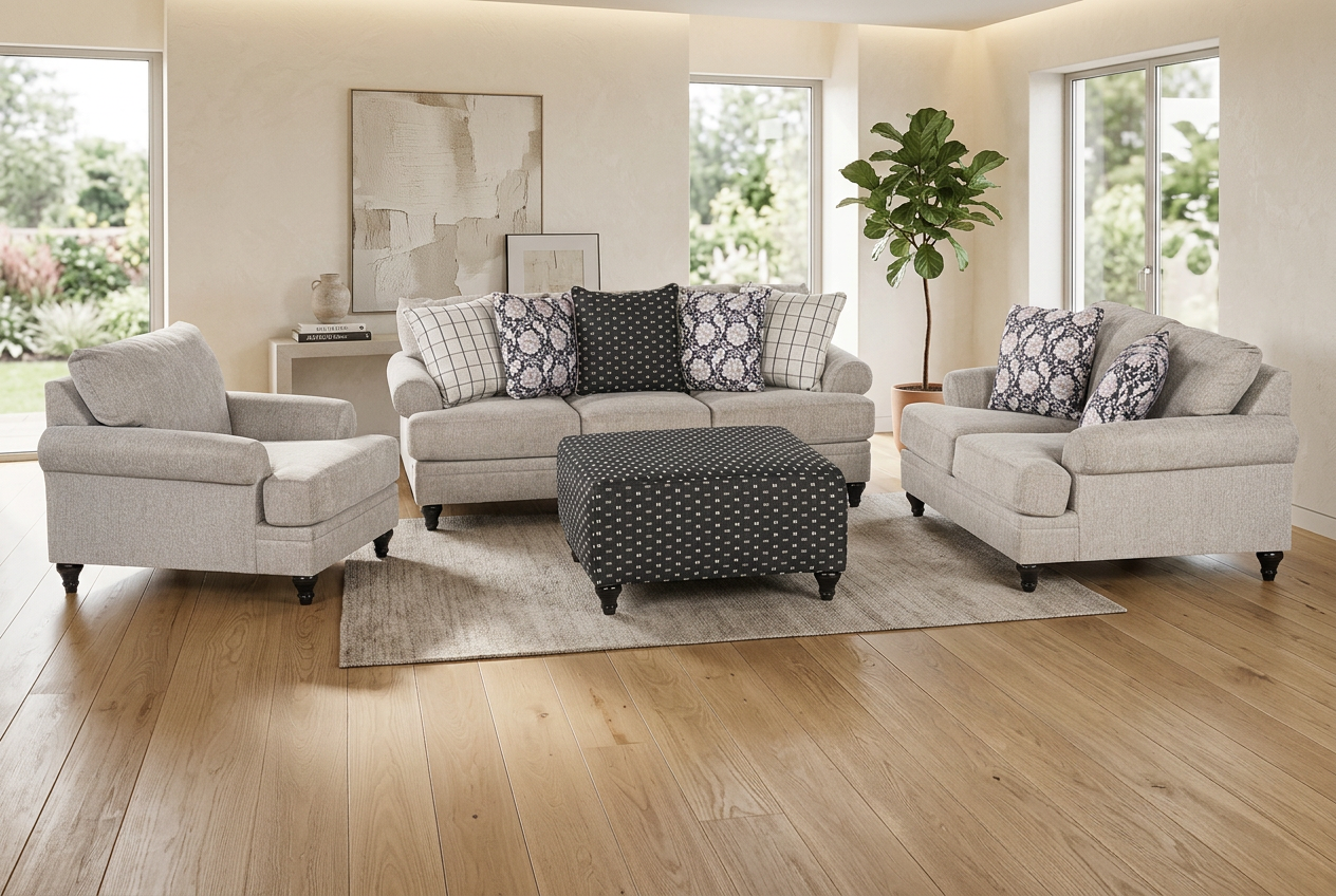 Splicers Sofa Set (3+2+1) + Ottoman
