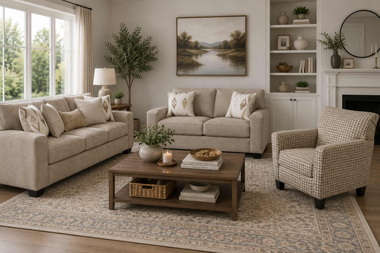 Nevara Sofa (3+2) + Accent Chair