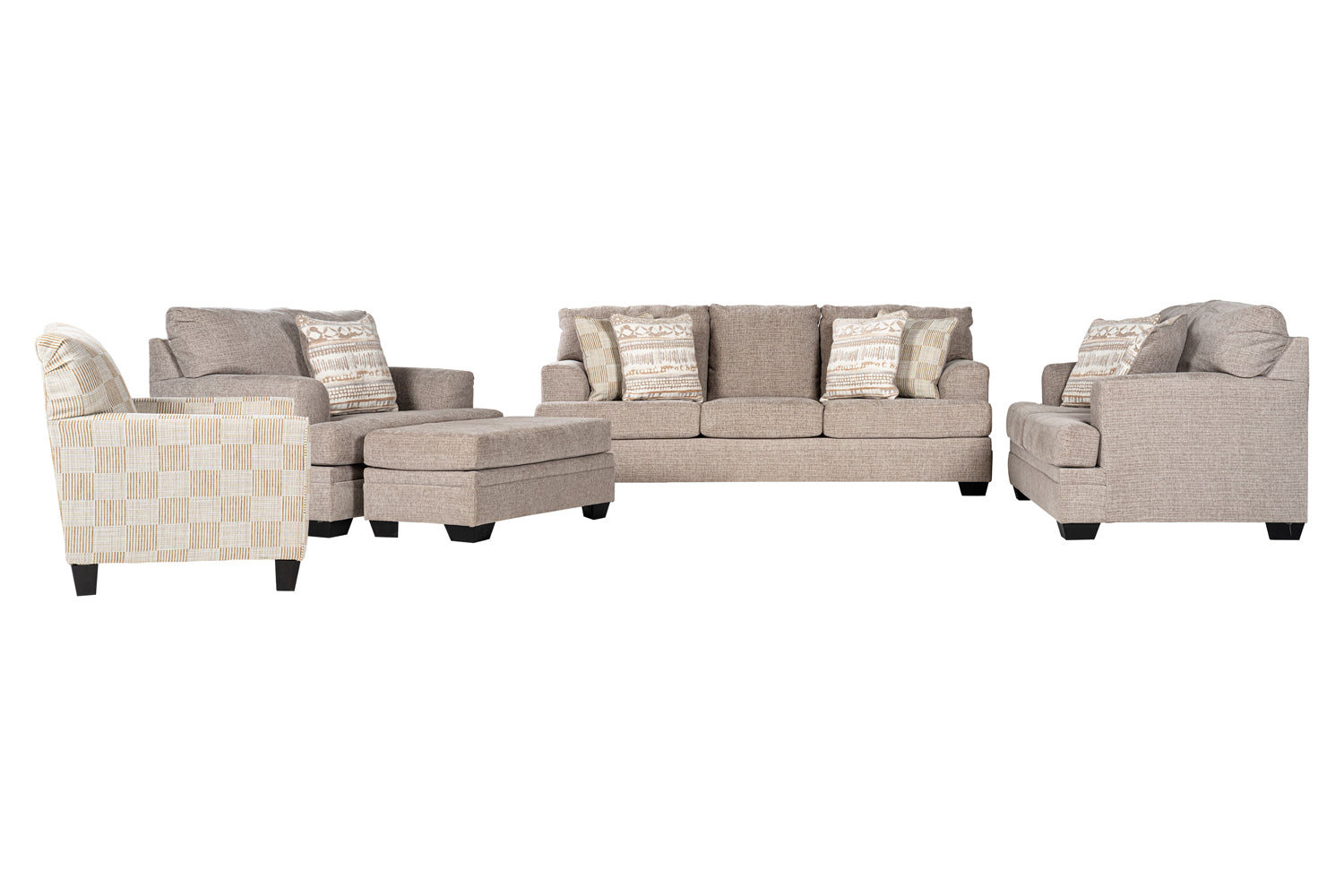Chesterfield Sofa Set (3+2+1+ottoman+Accent chair)