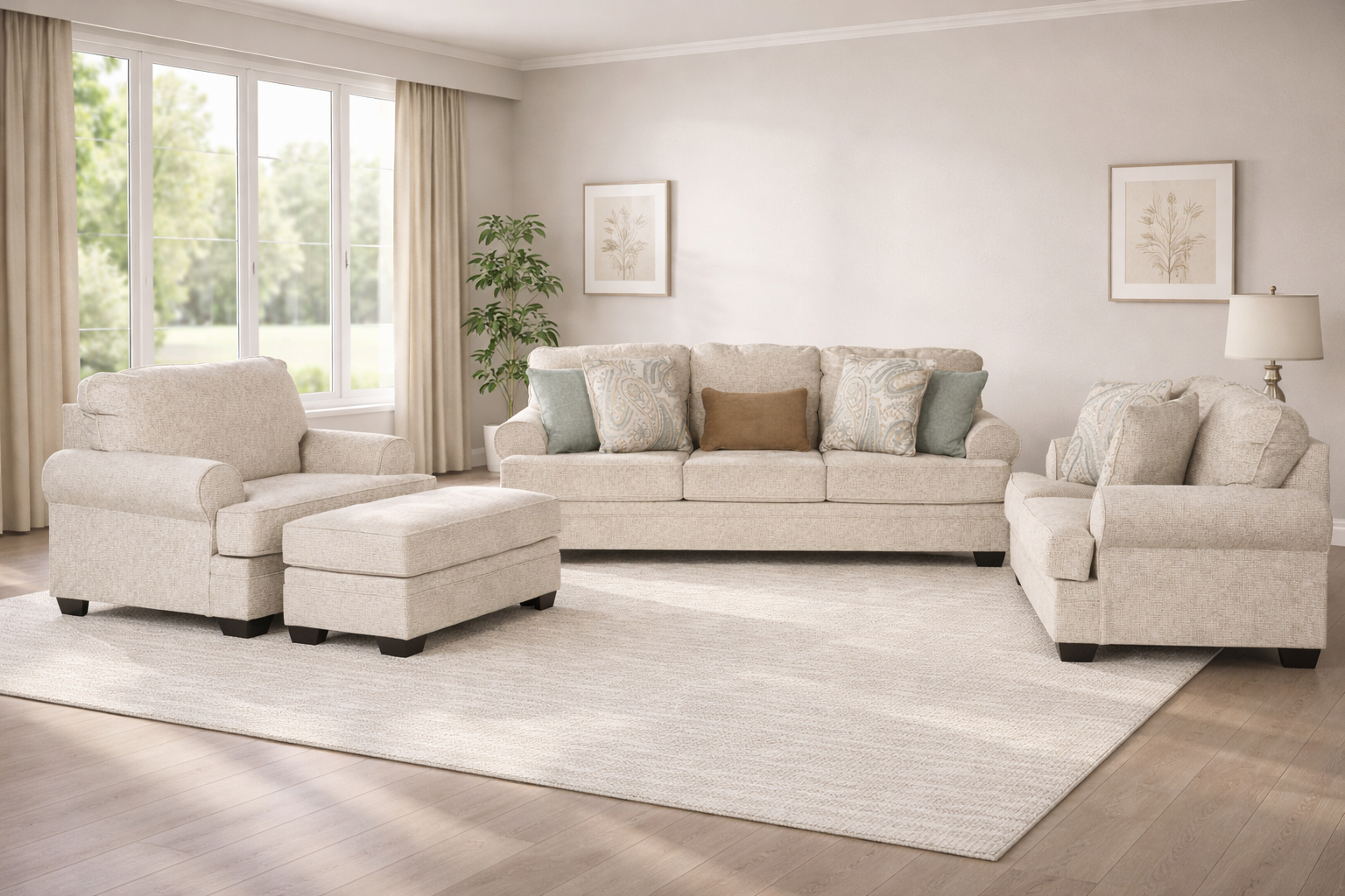 Auralith Sofa set (3+2+1) + Ottoman
