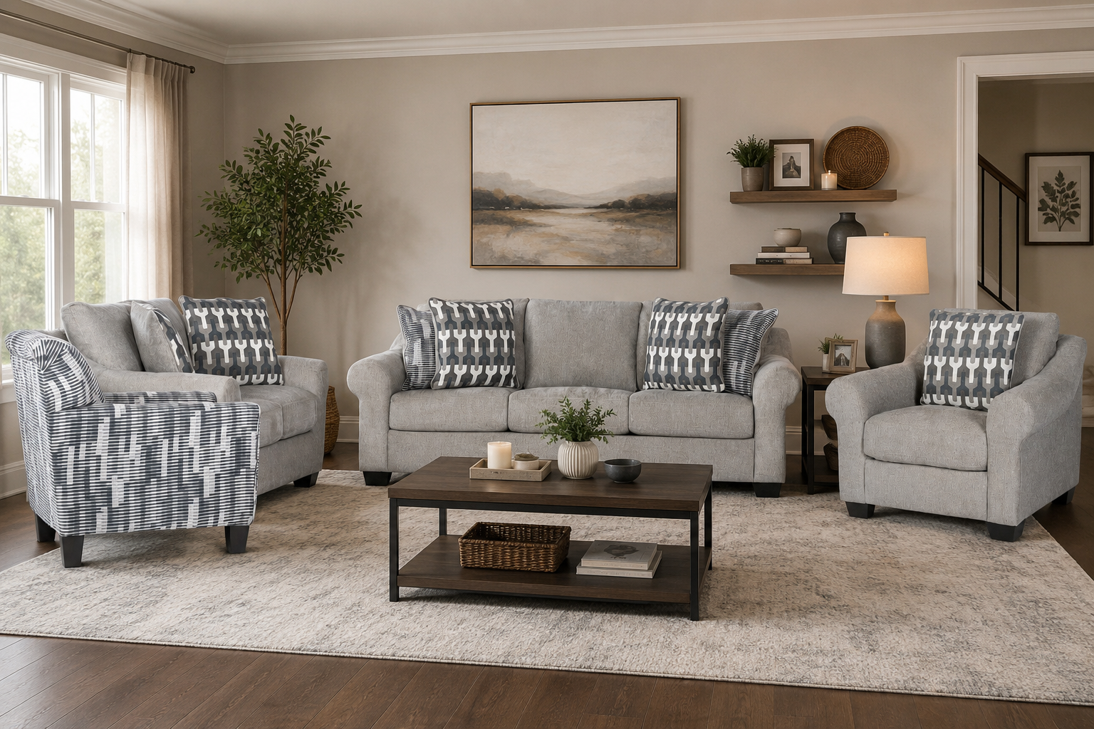 Ovell Sofa (3+2+1) + Accent Chair