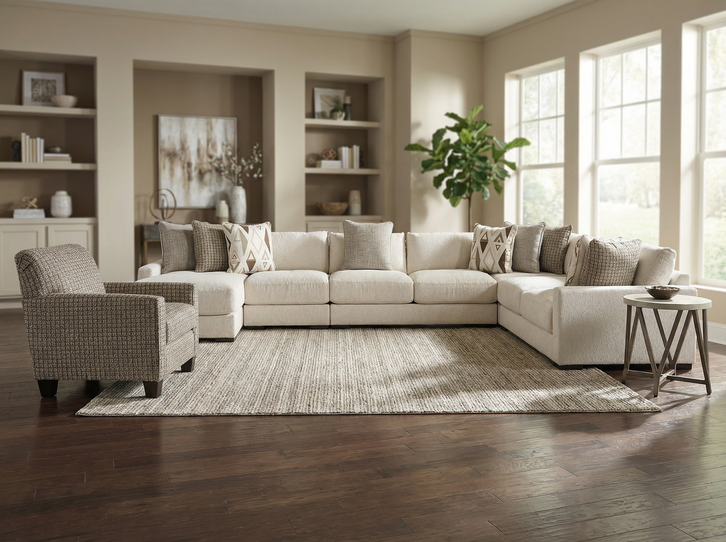 Brivelle 5-piece Sectional Sofa Set + Accent Chair