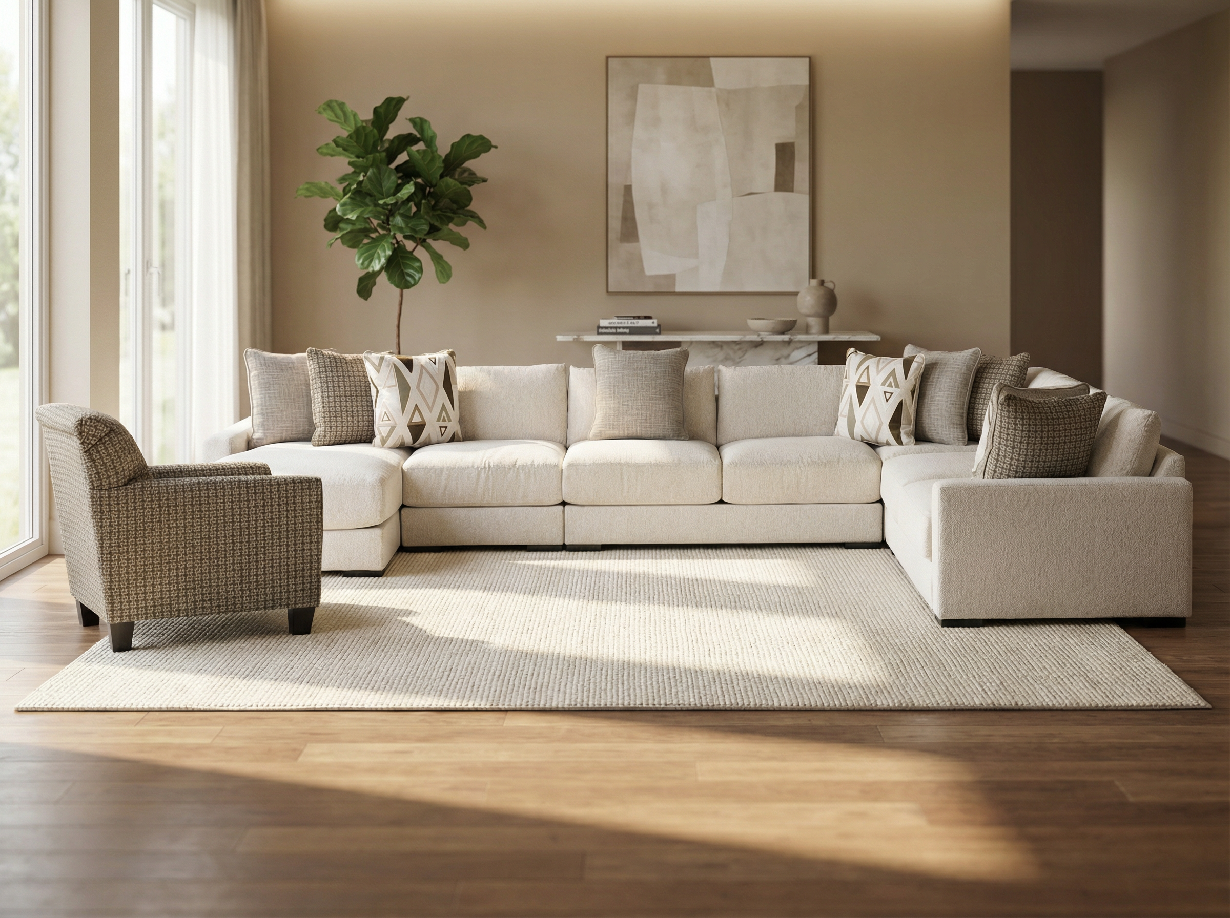Brivelle 5-piece Sectional Sofa Set + Accent Chair