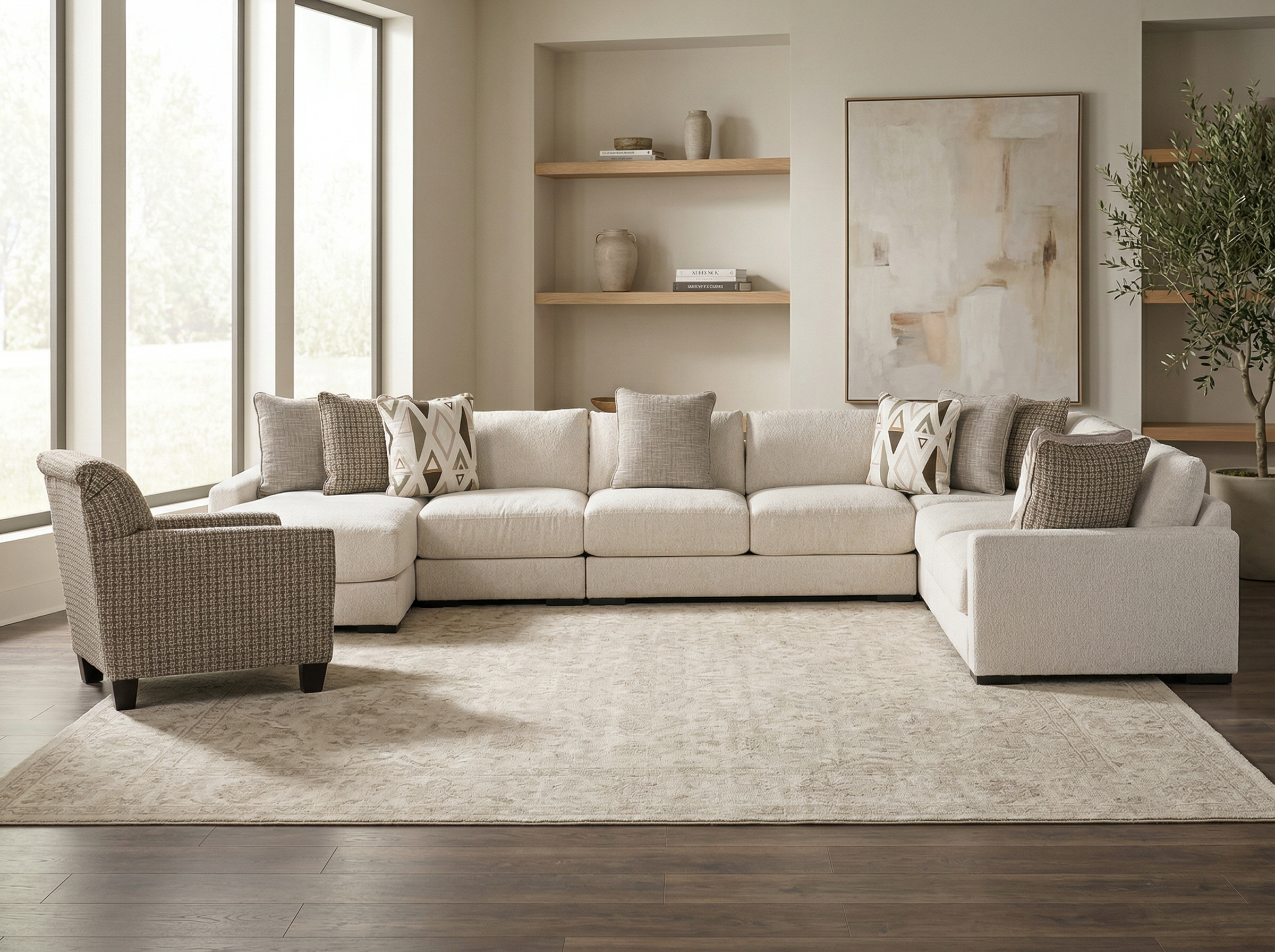 Brivelle 5-piece Sectional Sofa Set + Accent Chair