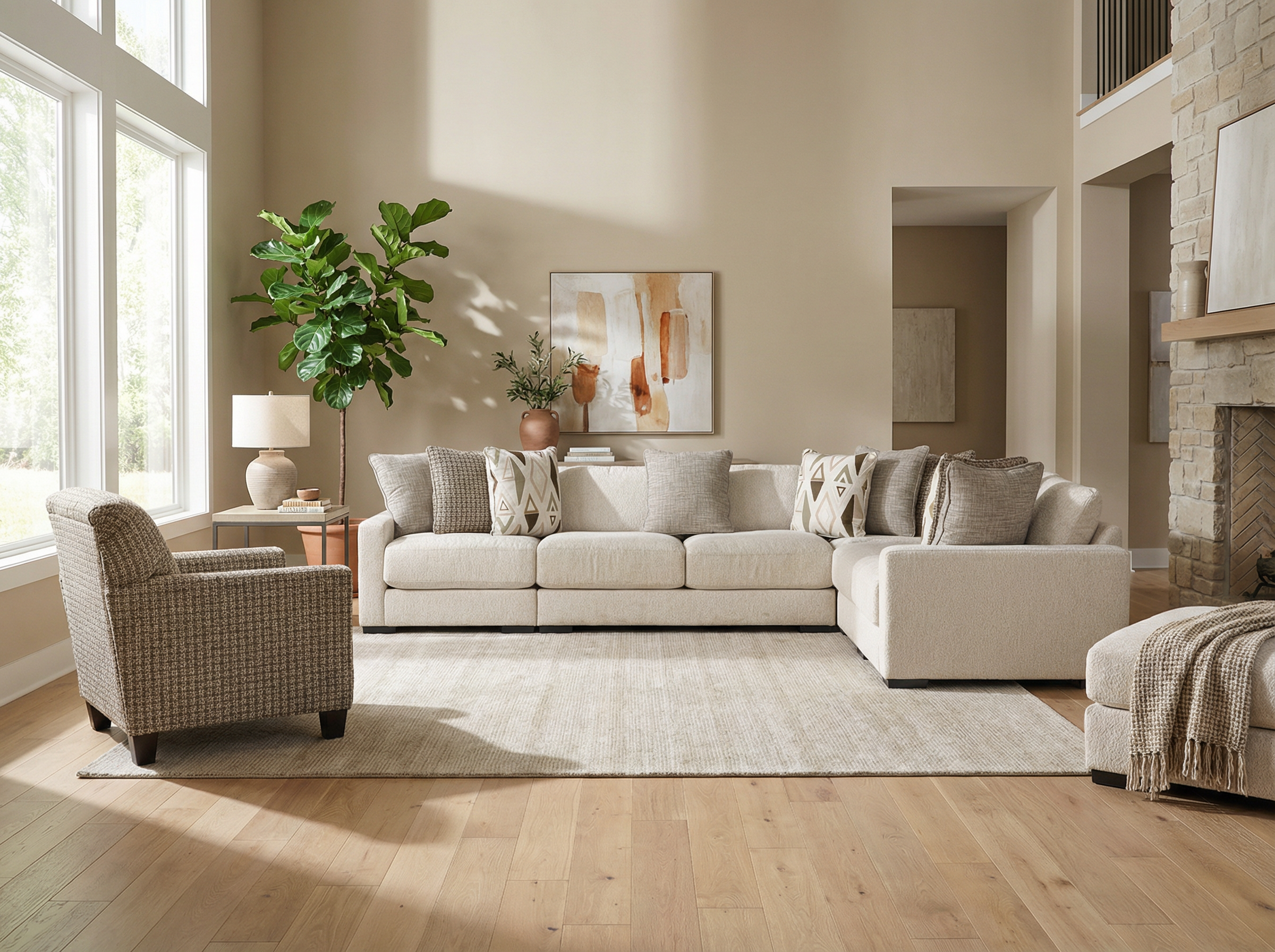 Brivelle 5-piece Sectional Sofa Set + Accent Chair