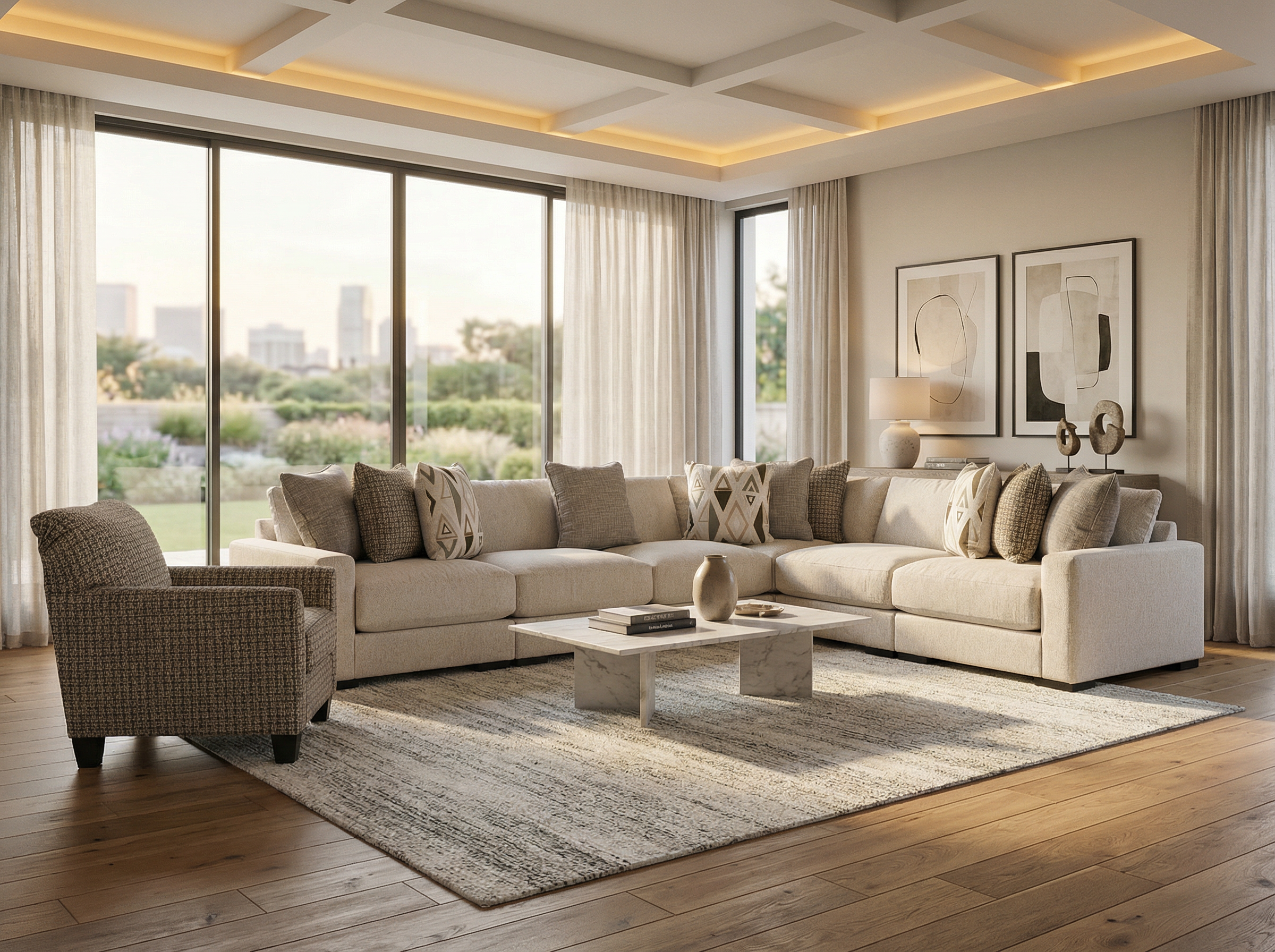 Brivelle 5-piece Sectional Sofa Set + Accent Chair