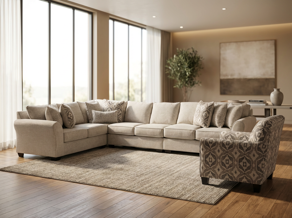 Seraphine 4-piece Sectional Sofa Set + Accent Chair