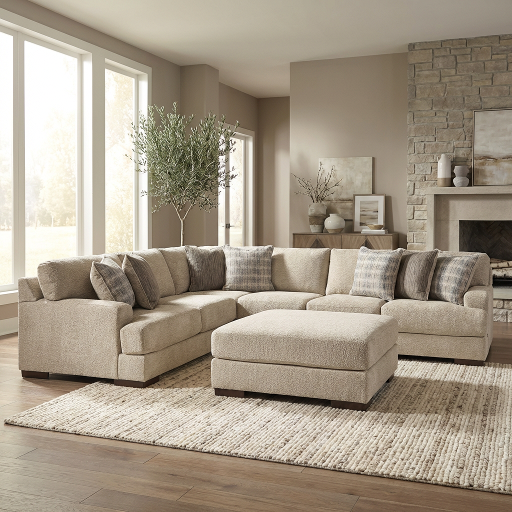 Zyraen 4-piece Sectional Sofa Set + Ottoman
