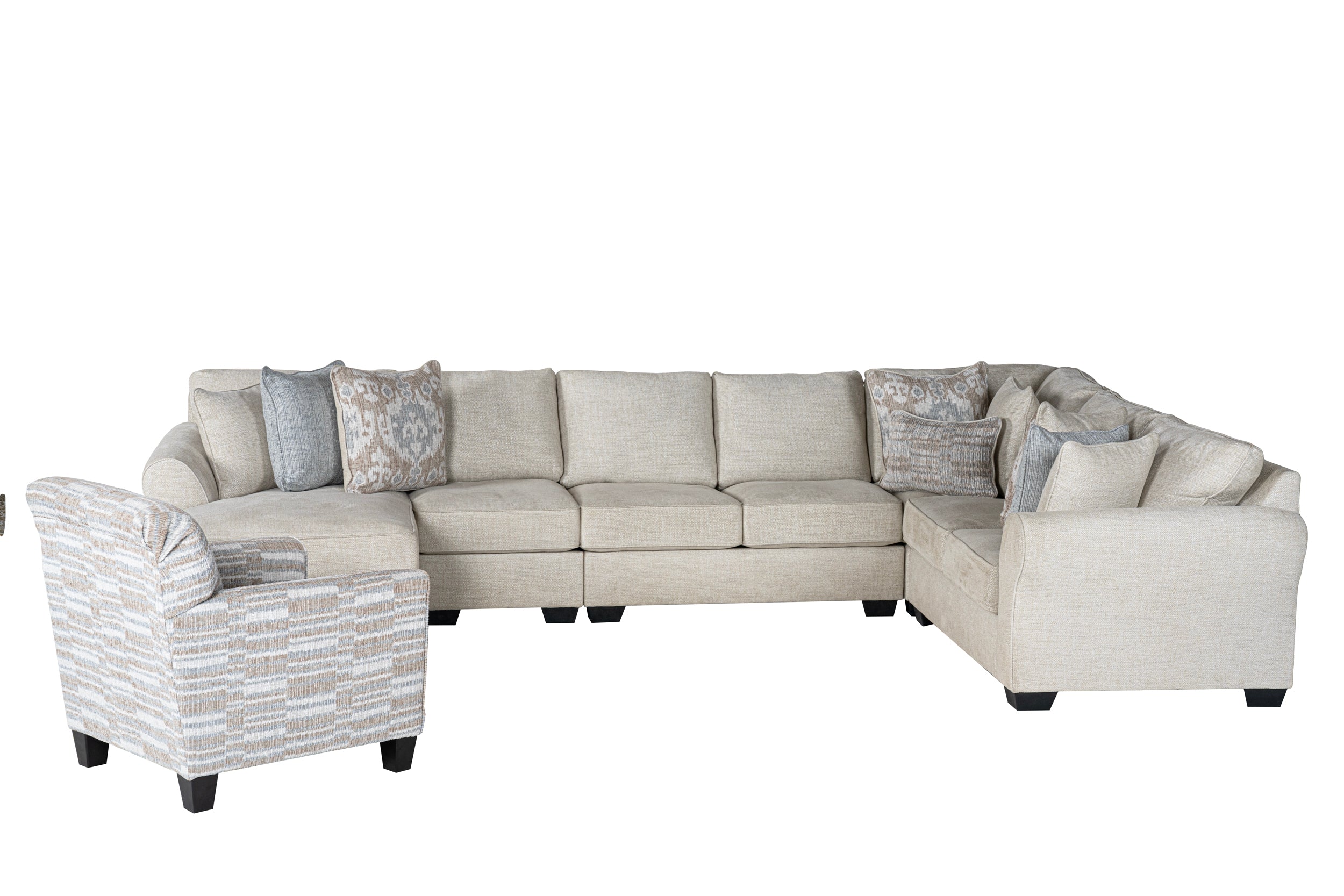 Windsor 5-piece Sectional Sofa Set + Accent Chair