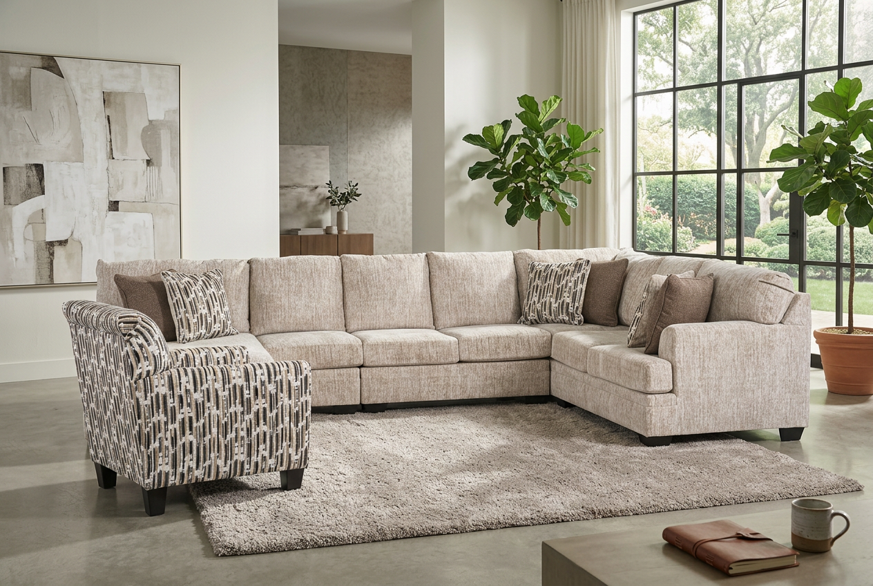 Seraphina 5-piece Sectional Sofa Set + Accent Chair