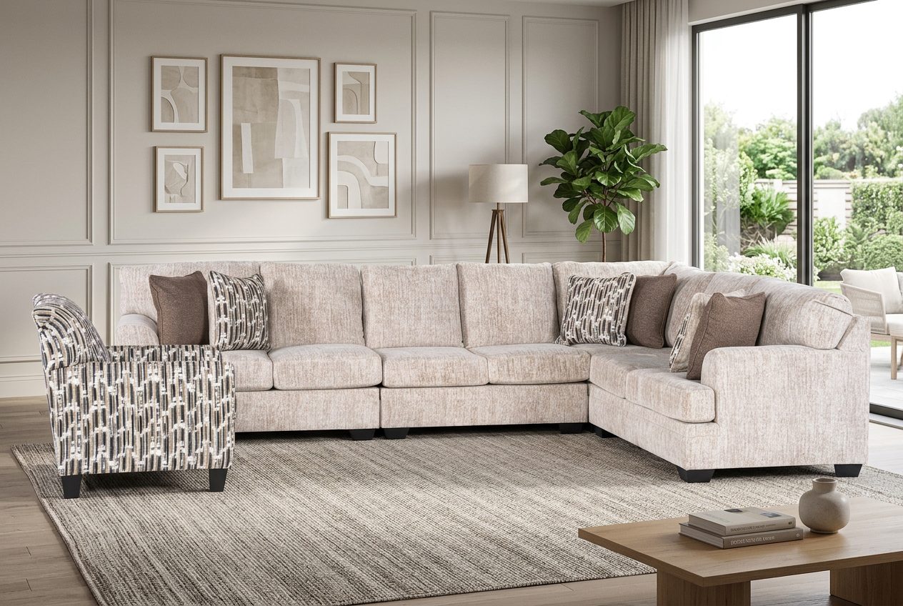 Seraphina 4-piece Sectional Sofa Set + Accent Chair