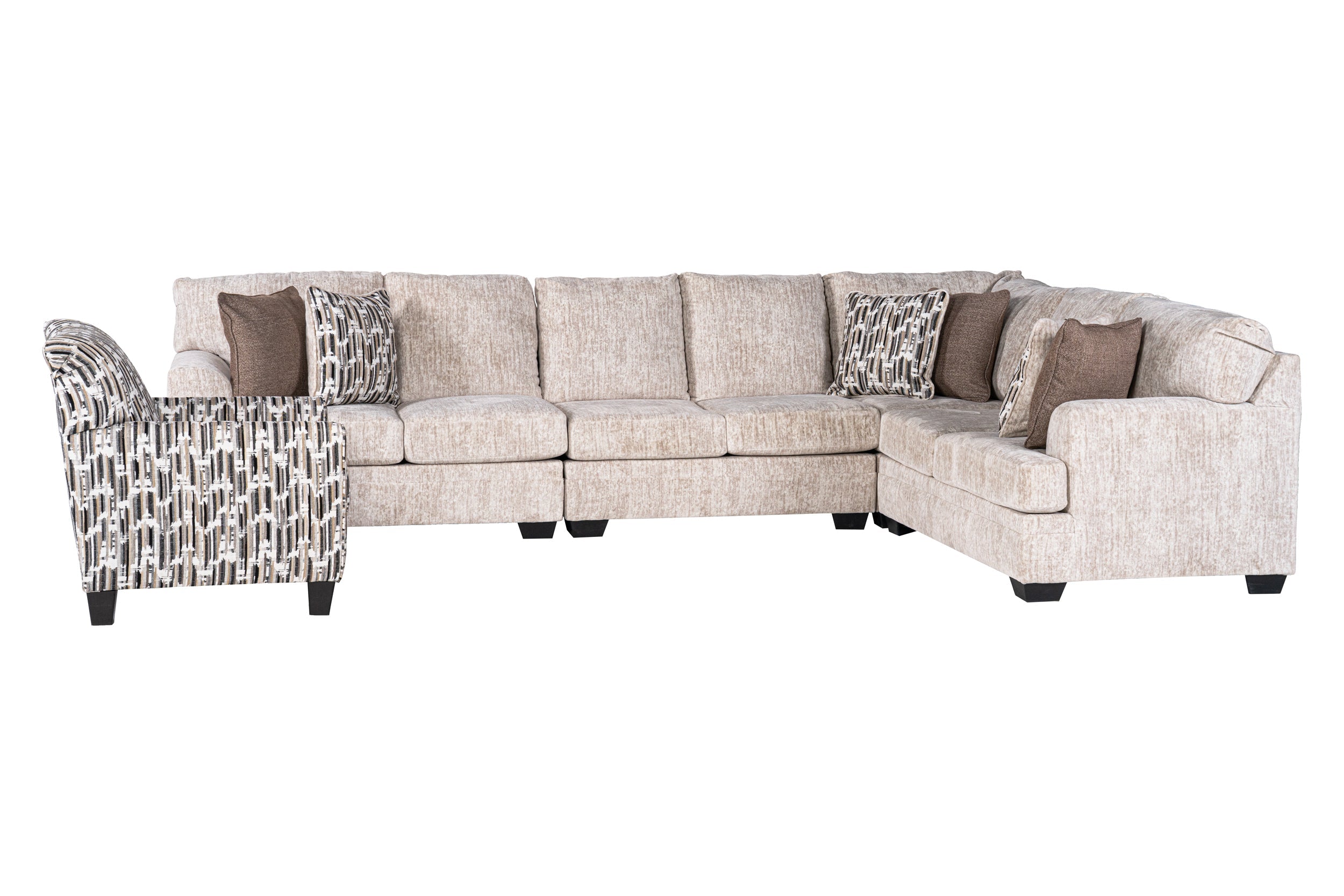 Seraphina 4-piece Sectional Sofa Set + Accent Chair