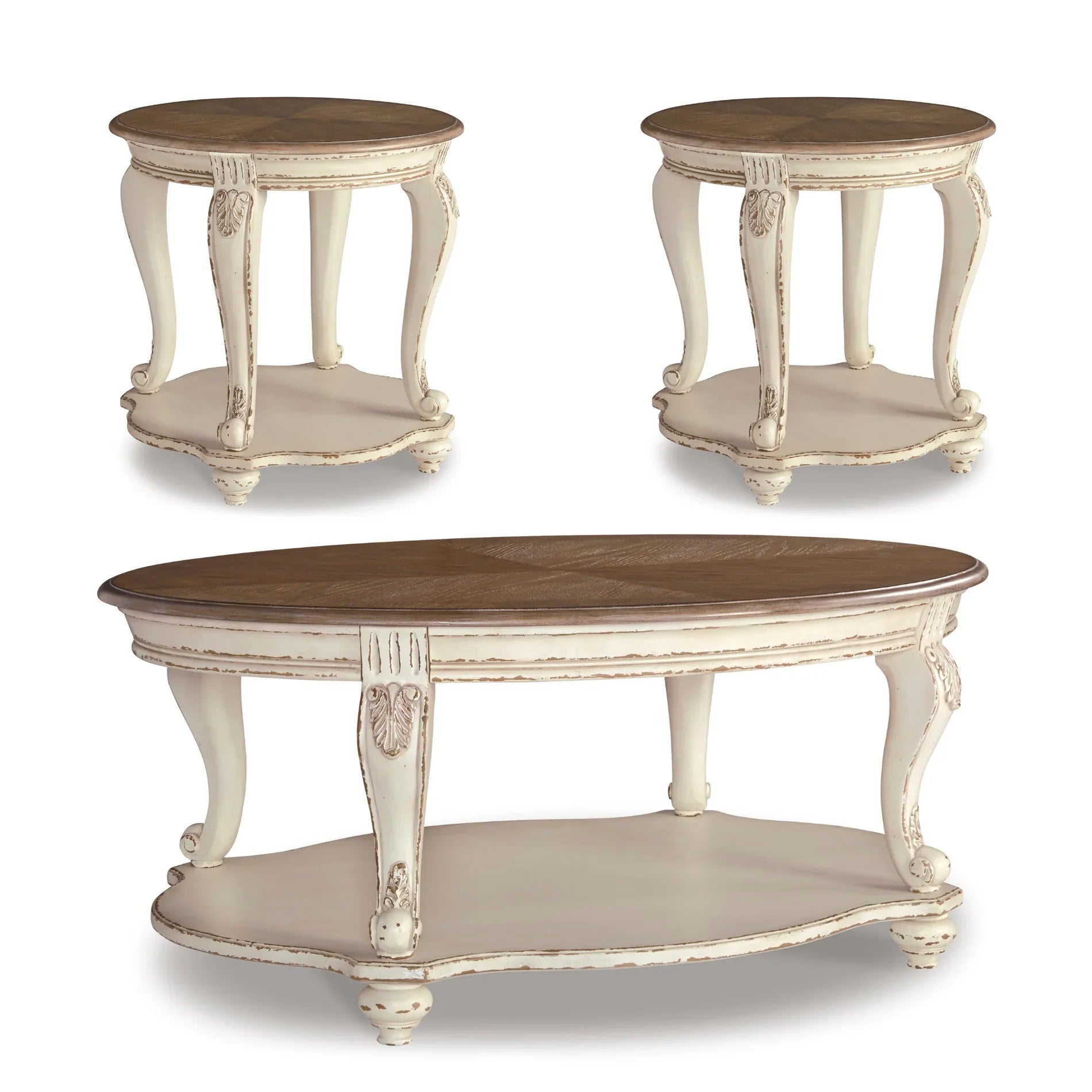 Realyn Coffee Table + 2 end table