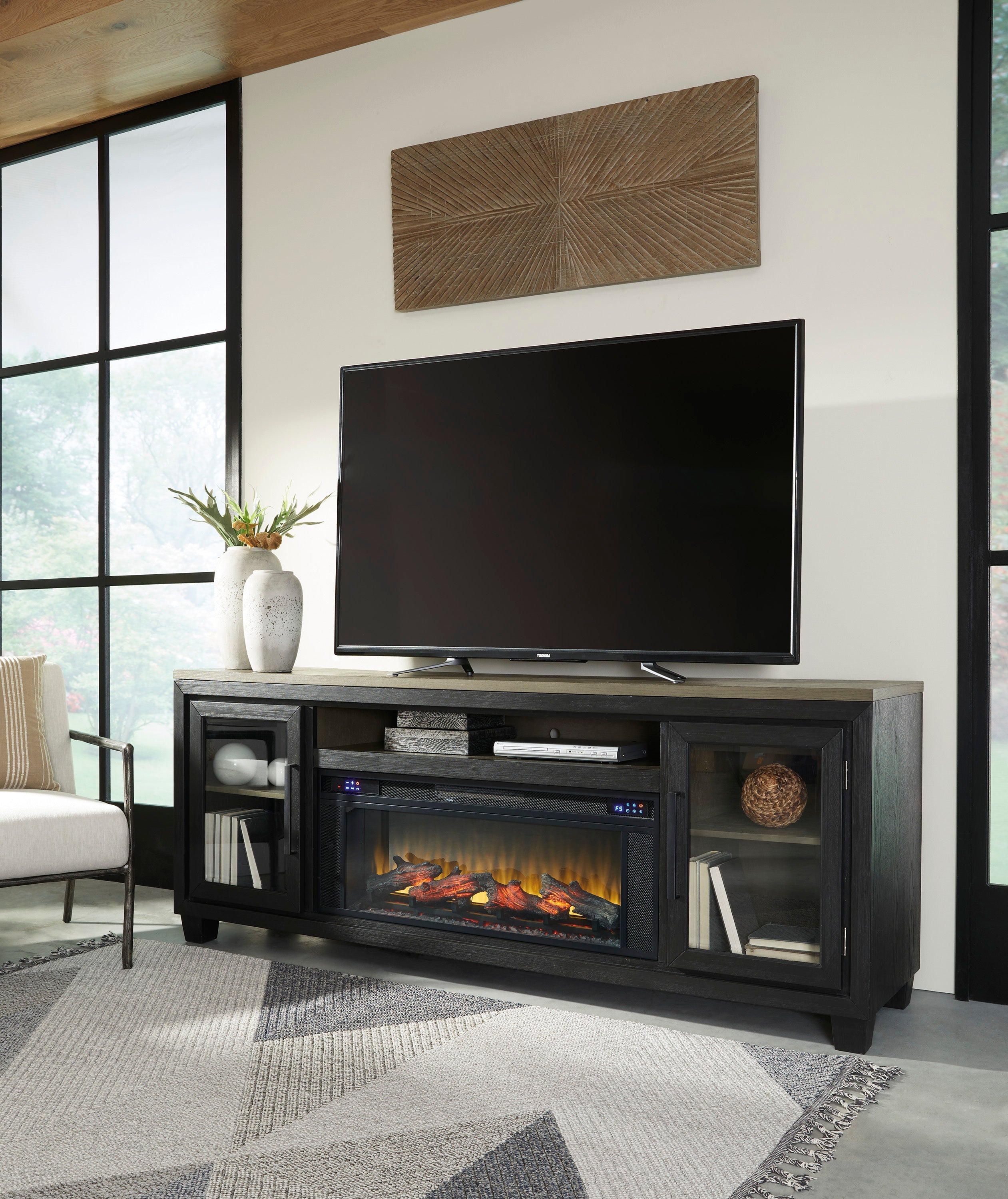 Foyland XL Tv Stand With Fireplace Option
