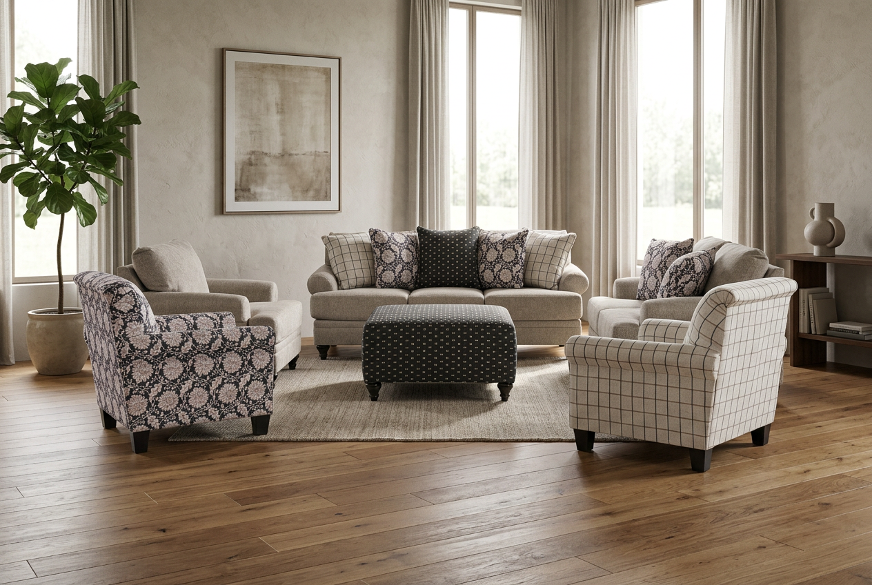 Splicers Sofa Set (3+2+1)+ Ottoman + 2 Accent chairs